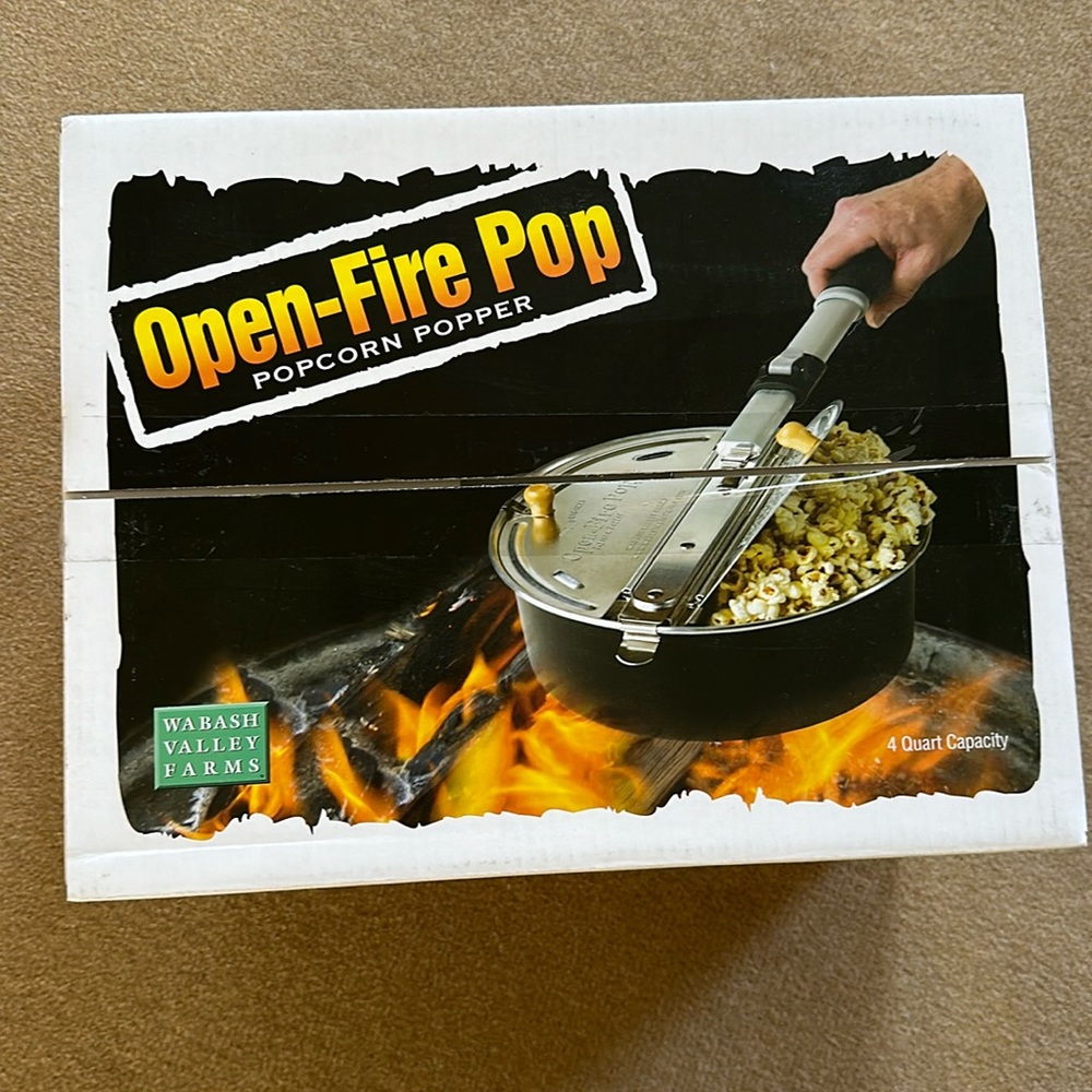 NWT open-fire pop popcorn popper